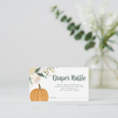 Greenery Floral Pumpkin Fall Diaper Raffle Begleitkarte (Stehend Vorderseite)