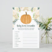 Greenery Floral Pumpkin Fall Word Scramble Game (Stehend Vorderseite)