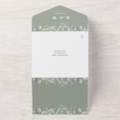 Greenery Floral QR Code Sage Green Wedding All In One Einladung (Außenbereich)