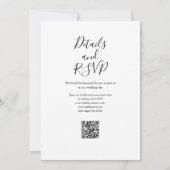 Greenery Floral QR Code Script Wedding Einladung (Rückseite)