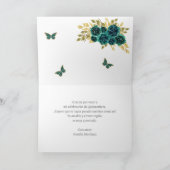 Greenery Floral Quinceañera Danke Karte (Innenseite)