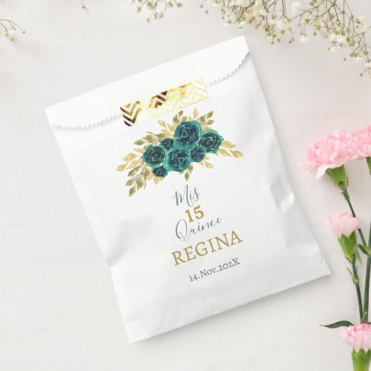 Greenery Floral Quinceañera Geschenktütchen (Versiegelt)