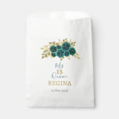 Greenery Floral Quinceañera Geschenktütchen (Vorderseite)