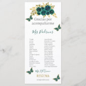 Greenery Floral Quinceañera Programm (Rückseite)