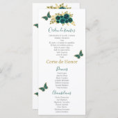 Greenery Floral Quinceañera Programm (Vorne/Hinten)