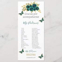 Greenery Floral Quinceañera Programm