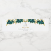 Greenery Floral Quinceañera Wasserflaschenetikett (Einzelnes Label)