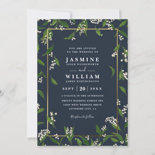 Greenery Floral Rustic Elegant QR Code Wedding Einladung (Vorderseite)