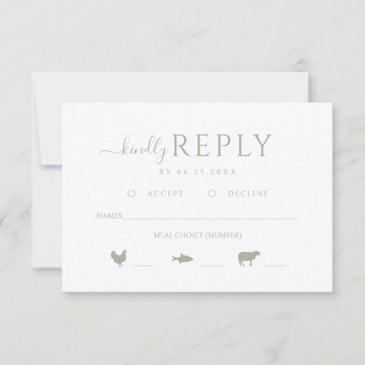 Greenery Floral Rustic Wedding Kindly Reply RSVP Karte (Vorderseite)