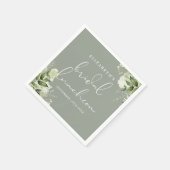 Greenery Floral Sage Green Bridal Luncheon Serviette (Ecke)
