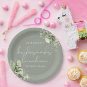 Greenery Floral Sage Green Bridesmaids Luncheon Pappteller (Party)