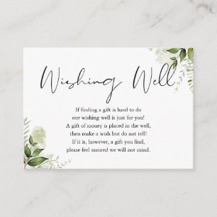 Greenery Floral Schrift Wishing Well Hochzeit Begleitkarte