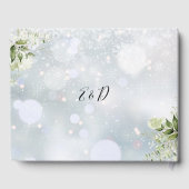 Greenery Floral Script Winter Wedding Gästebuch (Rückseite)