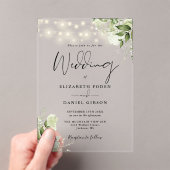 Greenery Floral String Lights Script Wedding Acryleinladungen (Insitu (Handheld))