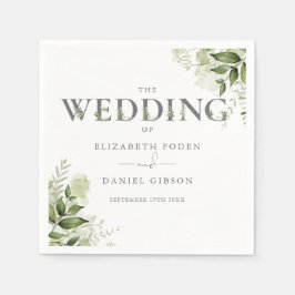 Greenery Floral Typografy Wedding Serviette