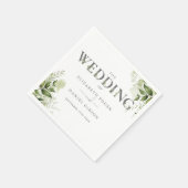 Greenery Floral Typografy Wedding Serviette (Ecke)