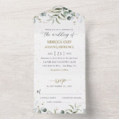 Greenery Floral Watercolor Wedding All In One Einladung (Innen Boden)