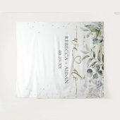 Greenery Floral Watercolor Wedding Wandteppich (Vorderseite (Horizontal))