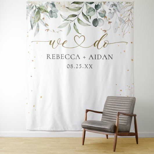 Greenery Floral Watercolor Wedding Wandteppich (Beispiel)