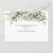 Greenery Floral Wedding Ceremony Empfang Card Begleitkarte (Rückseite)