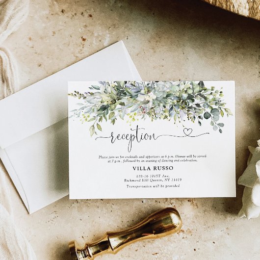 Greenery Floral Wedding Ceremony Empfang Card Begleitkarte
