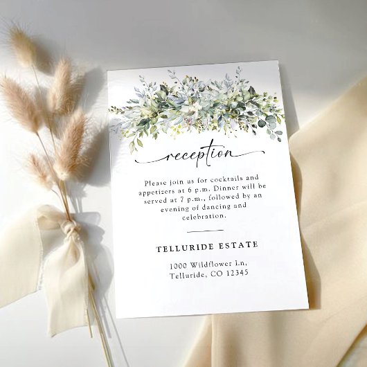 Greenery Floral Wedding Ceremony Empfang Card Begleitkarte