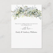 Greenery Floral Wedding Ceremony Empfang Card Begleitkarte (Rückseite)