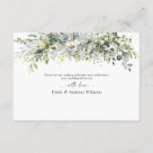 Greenery Floral Wedding Ceremony Empfang Card Begleitkarte (Rückseite)