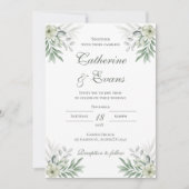 Greenery FLoral Wedding Einladung (Vorderseite)
