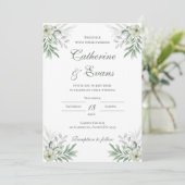 Greenery FLoral Wedding Einladung (Stehend Vorderseite)