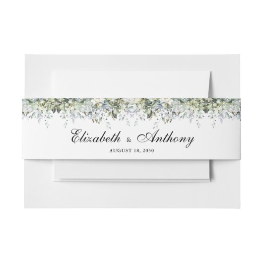 Greenery Floral Wedding Einladung Bly Band (Vorderseite Beispiel)