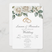 Greenery floral Wedding invitation Einladung (Vorne/Hinten)