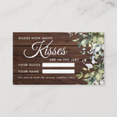 Greenery Floral Wie viele Kisses Shower Game-Karte Platzkarte (Vorderseite)