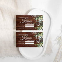 Greenery Floral Wie viele Kisses Shower Game-Karte