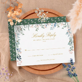 Greenery Floral Wildblumen Wedding RSVP Karte