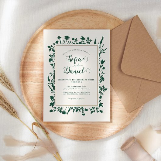 Greenery Floral Winter Wedding Einladung