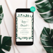 Greenery Floral Winter Wedding Einladung