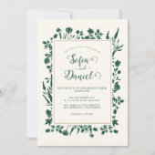 Greenery Floral Winter Wedding Einladung (Vorderseite)