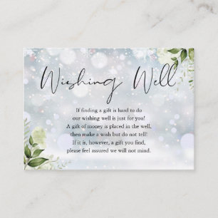 Greenery Floral Wishing Well Winterhochzeit Begleitkarte
