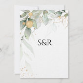 Greenery Floral Wreath Aquarellkalligraphie Einladung (Rückseite)
