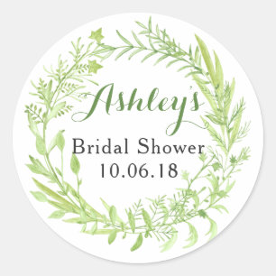Greenery Floral Wreath Brautparty Vielen Dank Runder Aufkleber