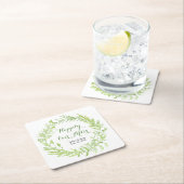 Greenery Floral Wreath Wedding Rechteckiger Pappuntersetzer (Vor Ort)