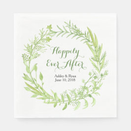 Greenery Floral Wreath Wedding Serviette