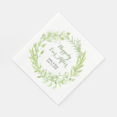 Greenery Floral Wreath Wedding Serviette (Ecke)
