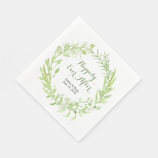 Greenery Floral Wreath Wedding Serviette (Ecke)