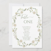 Greenery Floral Wreath Wedding Tischnummern (Vorderseite)