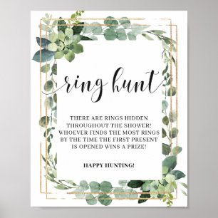 Greenery Folaige Eukalyptus Ring Hunt Spielzeichen Poster