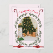 Greenery Foliage arch Foto Feiertagspostkarte (Vorne/Hinten)