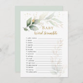 Greenery Foliage Baby Word Scramble Game (Vorne/Hinten)