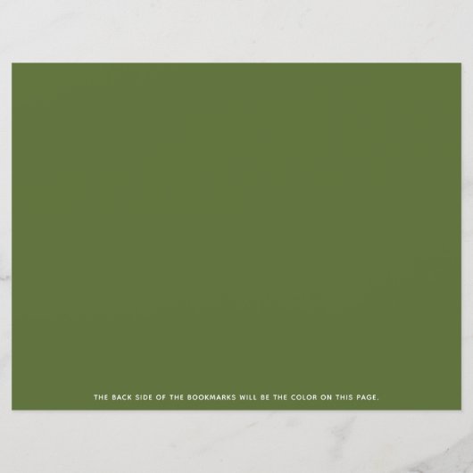 Greenery Foliage Baptism Foto Lesezeichen (Rückseite)